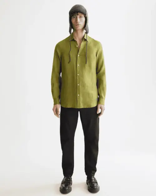 Alternative view of Scotch & Soda 181230 Regular fit 100% linen shirt Calla Green