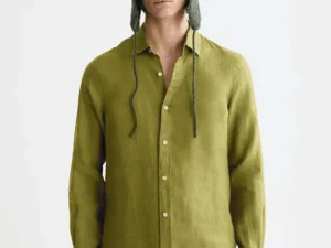 Scotch & Soda Regular fit linen shirt, Calla Green