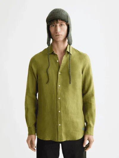 Scotch & Soda Regular fit linen shirt, Calla Green