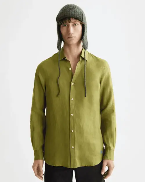 Scotch & Soda 181230 Regular fit 100% linen shirt Calla Green