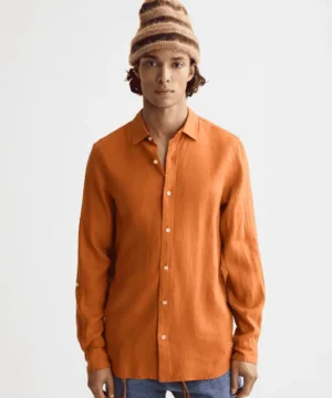 Scotch & Soda 181230 Regular fit linen shirt, Rust