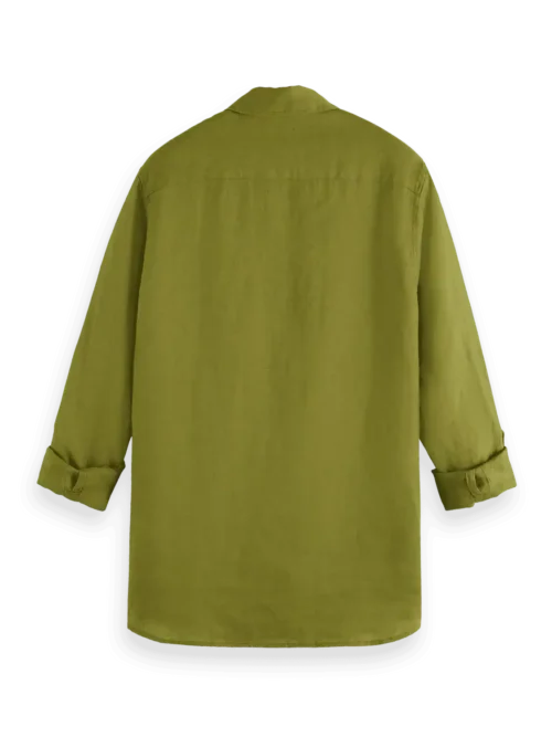 Scotch & Soda 181230 Regular fit 100% linen shirt Calla Green - Image 7
