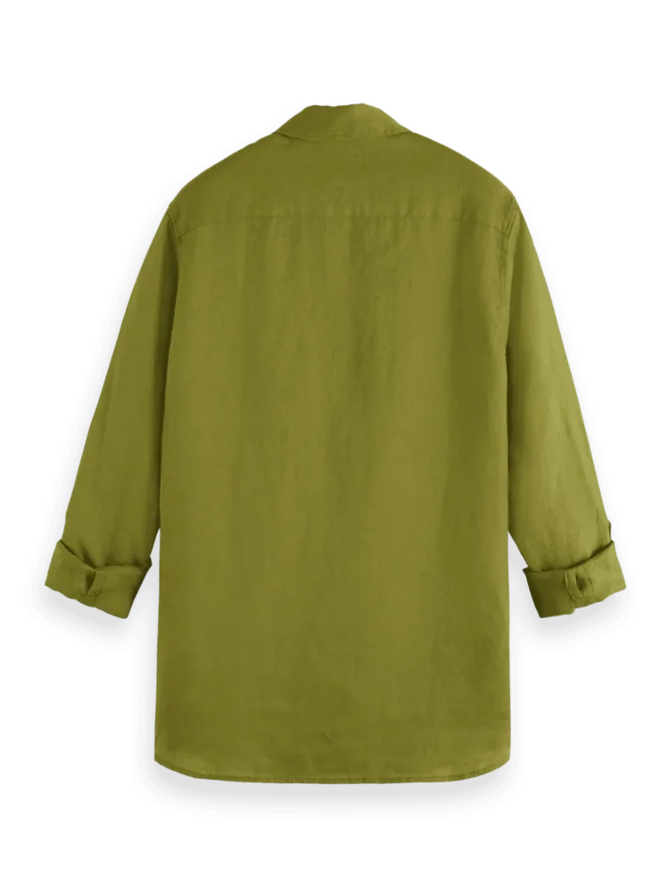 Scotch & Soda Regular fit linen shirt, Calla Green - Image 7