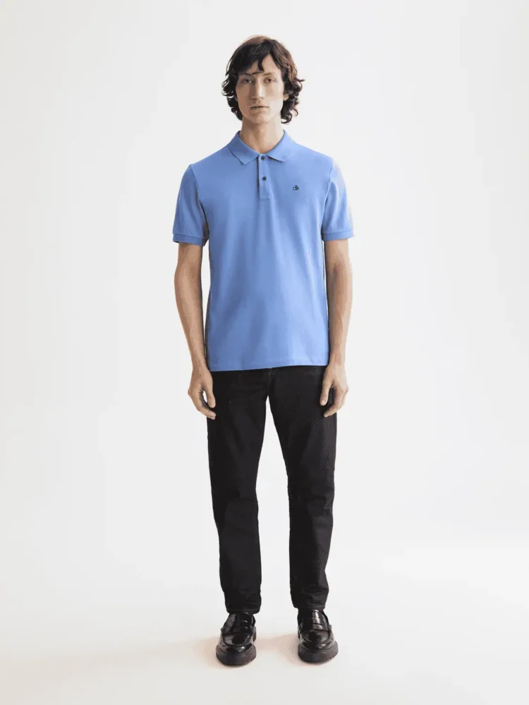 Scotch & Soda 181310 Logo Pique polo, Blue bonnet - Image 2