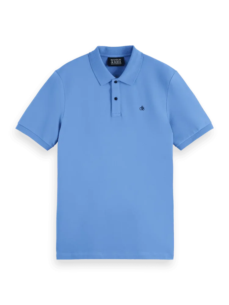 Scotch & Soda 181310 Logo Pique polo, Blue bonnet - Image 5