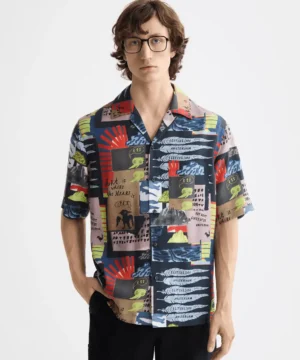 Scotch & Soda 181711, Tencel all-over printed short-sleeved shirt