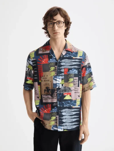 Scotch & Soda 181711, Tencel all-over printed short-sleeved shirt