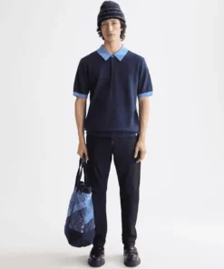 Alternative view of Scotch & Soda 182379 Structured  Knitted Polo, Peacoat