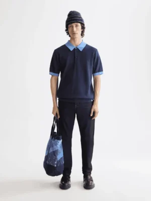 Alternative view of Scotch & Soda 182379 Structured  Knitted Polo, Peacoat