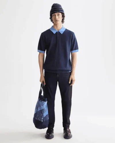 Alternative view of Scotch & Soda 182379 Structured  Knitted Polo, Peacoat