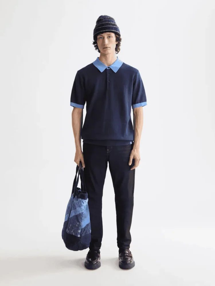 Scotch & Soda Structured  Knitted Polo, Peacoat - Image 2