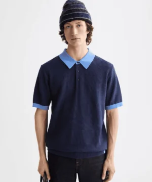 Scotch & Soda 182379 Structured Knitted Polo, Peacoat