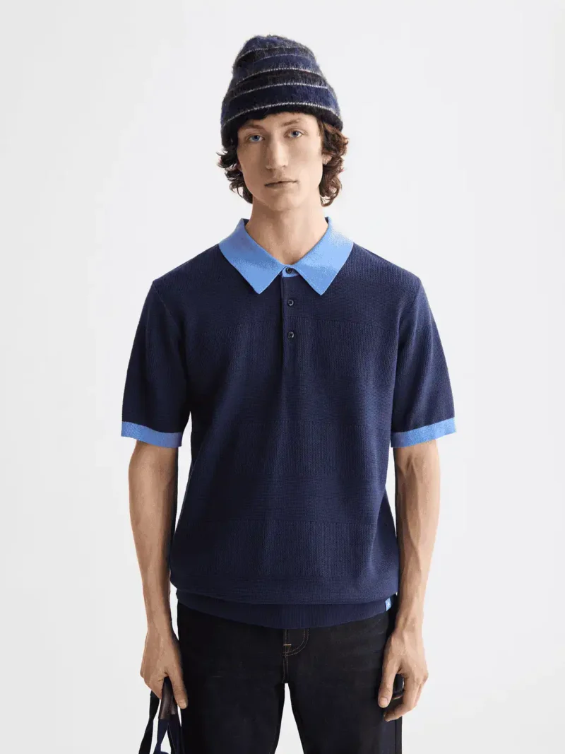 Scotch & Soda 182379 Structured  Knitted Polo, Peacoat