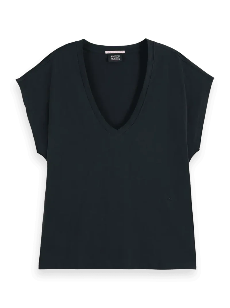 Scotch & Soda 180401 Essential V-neck t-shirt , Black - Image 6