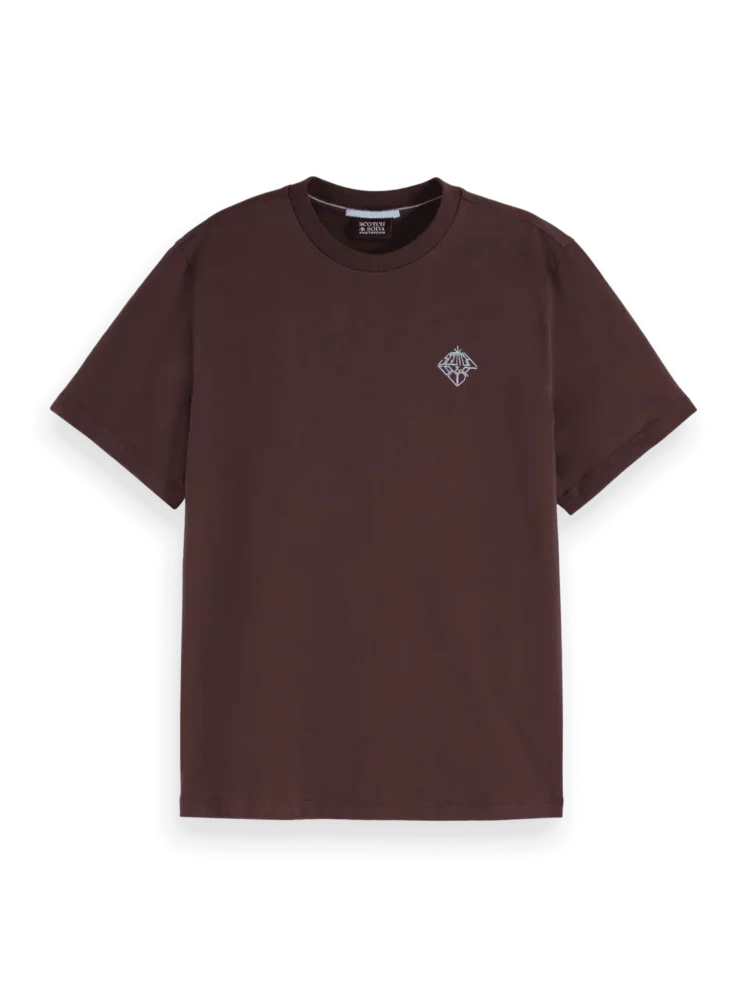 Scotch & Soda  T-shirt with chest artwork, Chocolate - Image 2