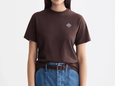 Scotch & Soda  T-shirt with chest artwork, Chocolate