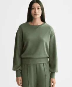 Scotch & Soda U9E00803T, V-neck modal sweatshirt, Thyme