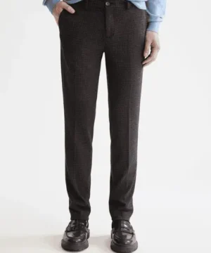 Scotch & Soda 181198 Mott Tailored jersey yarn dyed chino, Antra Herringbone