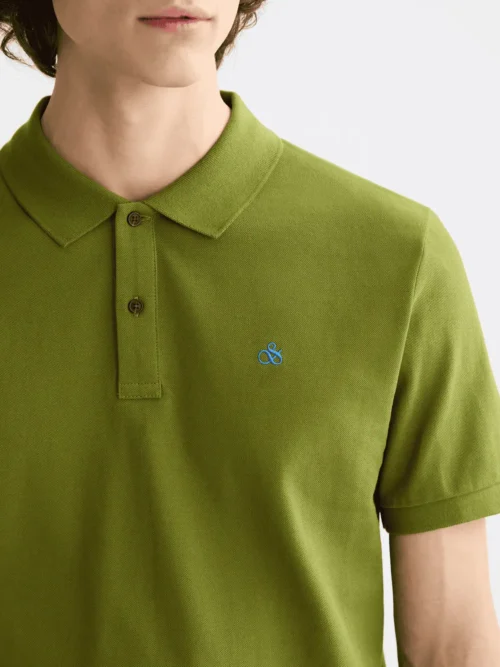 Scotch & Soda 181310 Logo Pique polo, Cala Green - Image 4
