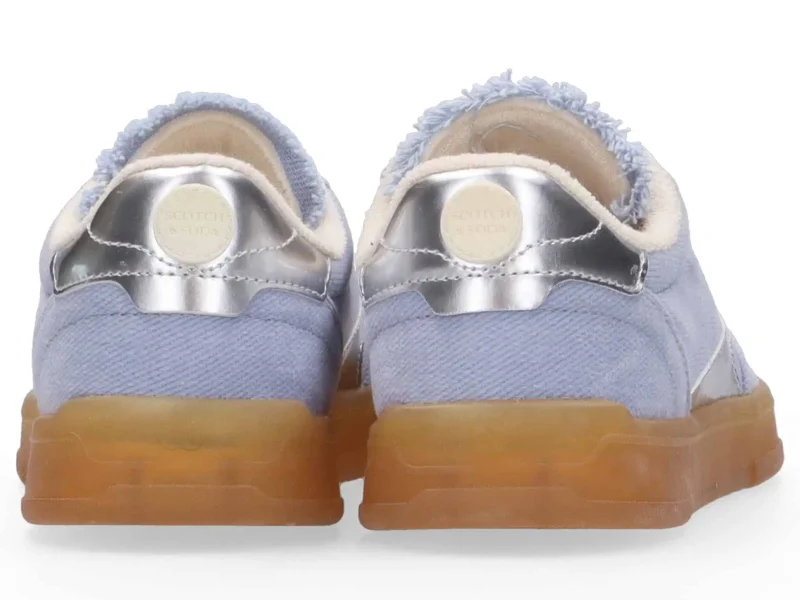 Scotch & Soda   Nixie Low Top Suede Trainers, Blue Denim - Image 4