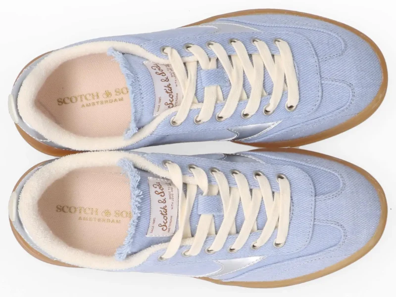 Scotch & Soda   Nixie Low Top Suede Trainers, Blue Denim - Image 5