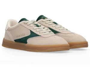 Alternative view of Scotch & Soda   Slim Suede Leather Low Top Trainers , Beige/Green