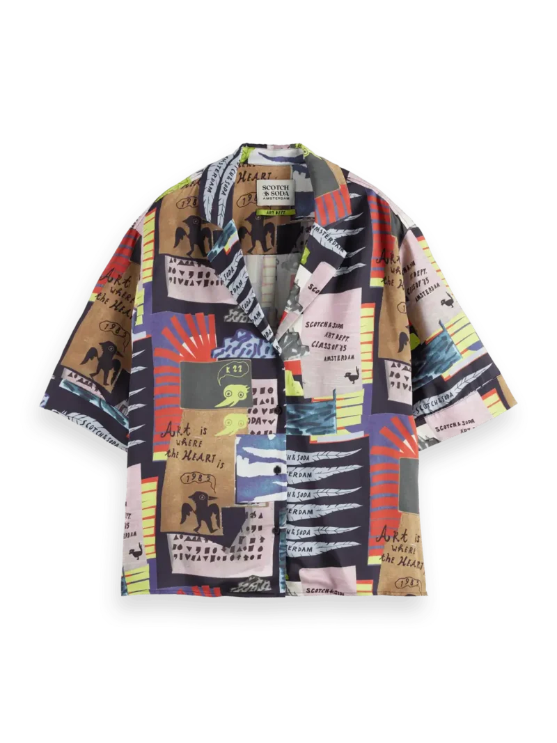 Scotch & Soda U9A00789T, Printed short sleeve viscose shirt - Image 5