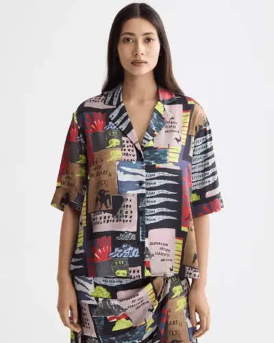 Scotch & Soda U9A00789T, Printed short sleeve viscose shirt