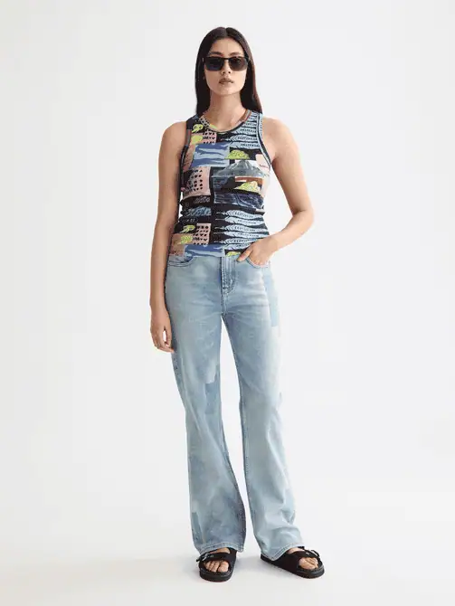 Alternative view of Scotch & Soda U9A00795T  All over printed rib racer tank