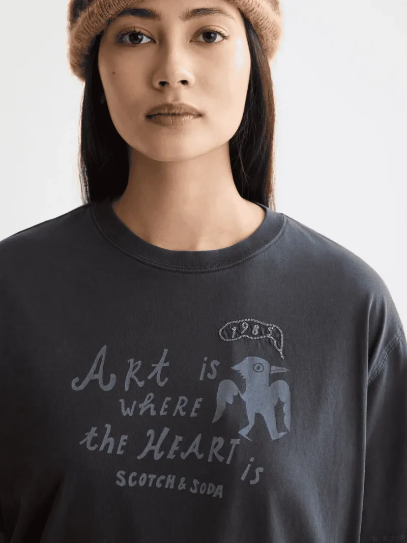 Scotch & Soda U9A00814T  Washed T-shirt with front artwork - Image 3