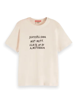 Alternative view of Scotch & Soda U9A00816T  T-shirt with hand painted artworks,Eggnog