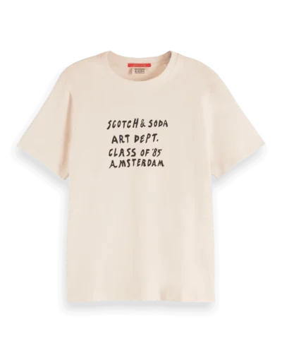 Alternative view of Scotch & Soda U9A00816T  T-shirt with hand painted artworks,Eggnog