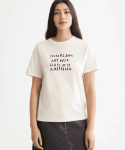 Scotch & Soda U9A00816T  T-shirt with hand painted artworks,Eggnog