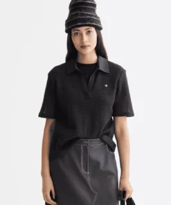 Scotch & Soda U9A00817T Crochet polo, Charcoal