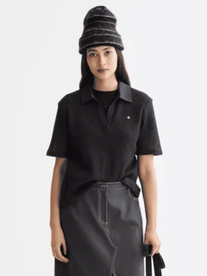 Scotch & Soda U9A00817T Crochet polo, Charcoal