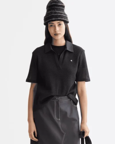 Scotch & Soda U9A00817T Crochet polo, Charcoal