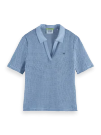 Alternative view of Scotch & Soda U9A00817T Crochet polo, Faded denim