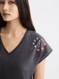 Alternative view of Scotch & Soda U9A00818T Embroidered V-Neck T-shirt