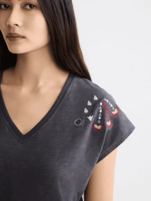 Alternative view of Scotch & Soda U9A00818T Embroidered V-Neck T-shirt