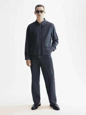 Alternative view of Scotch & Soda 181134 Cotton Linen twill zip-thru  blouson, Sky Captain