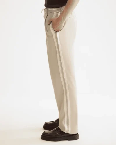 Alternative view of Scotch & Soda 181185 Tape-Trimmed Twill pleated jogger, Plaza taupe