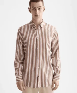 Scotch & Soda 181239, Yarn Dyed Stripe Shirt, Soft Silt Stripe