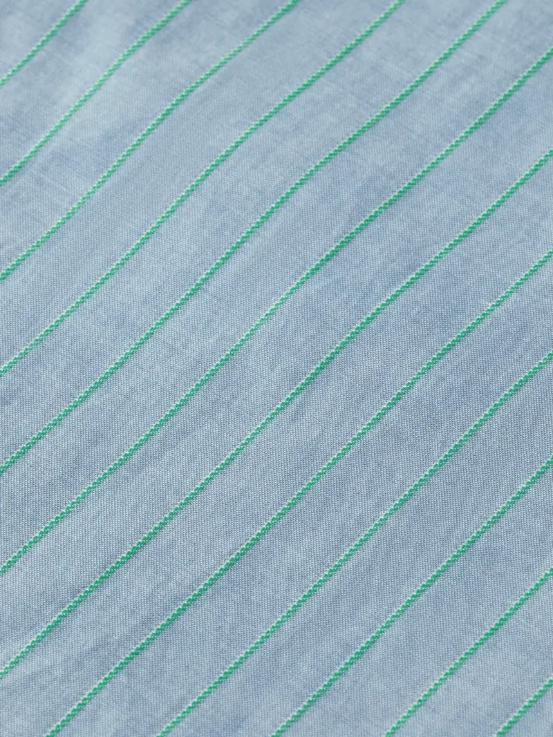 Scotch & Soda 181239, Yarn Dyed Stripe Shirt, Faded denim/Green stripe - Image 4
