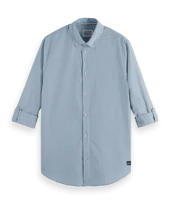 Alternative view of Scotch & Soda 181239, Yarn Dyed Stripe Shirt, Faded denim/Green stripe