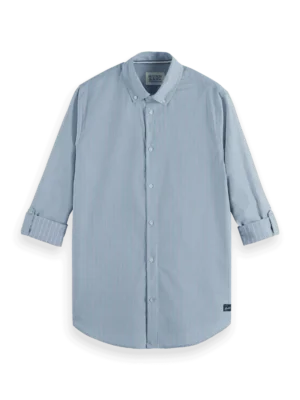 Alternative view of Scotch & Soda 181239, Yarn Dyed Stripe Shirt, Faded denim/Green stripe