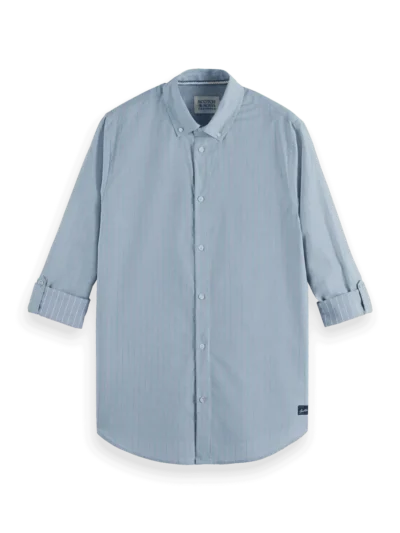 Alternative view of Scotch & Soda 181239, Yarn Dyed Stripe Shirt, Faded denim/Green stripe