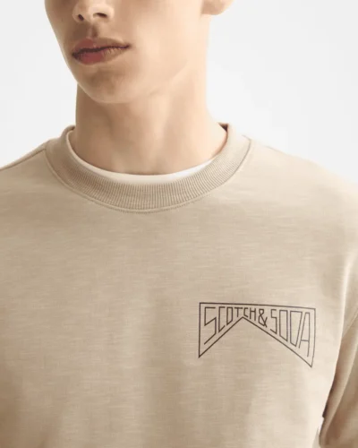Alternative view of Scotch & Soda 181285 Left chest Logo Sweatshirt, Plaza taupe