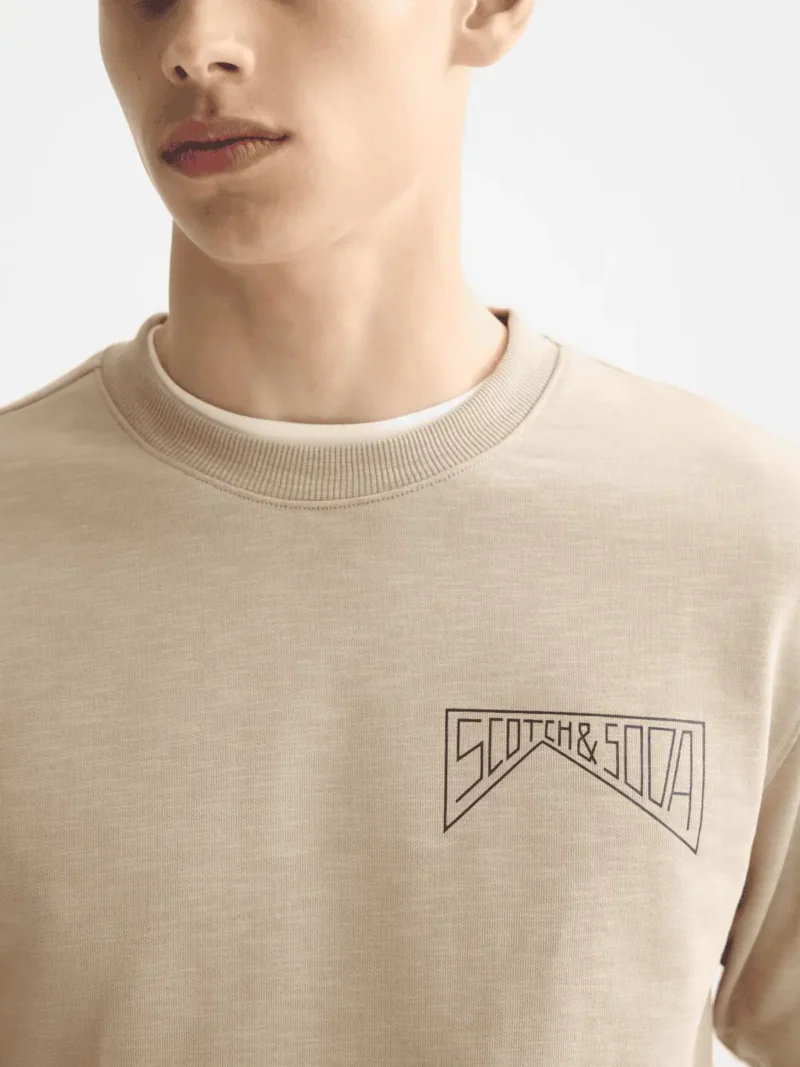 Scotch & Soda 181285 Left chest Logo Sweatshirt, Plaza taupe - Image 2