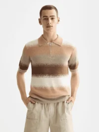 Scotch & Soda 181321 Knitted Degrade Polo, Plaza taupe
