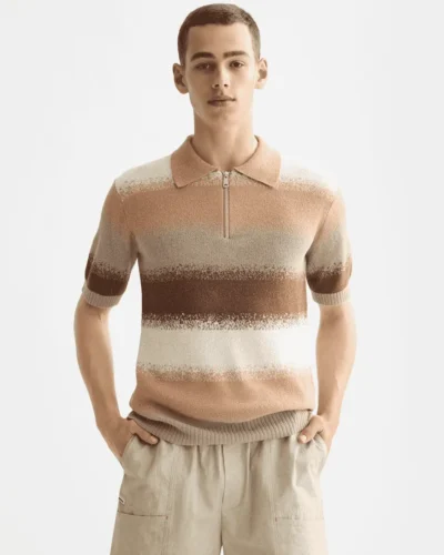 Scotch & Soda 181321 Knitted Degrade Polo, Plaza taupe